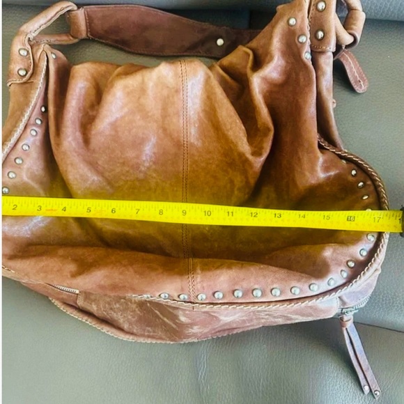Large Rustic Sundance Studded Brown Leather Bag - Picture 9 of 12